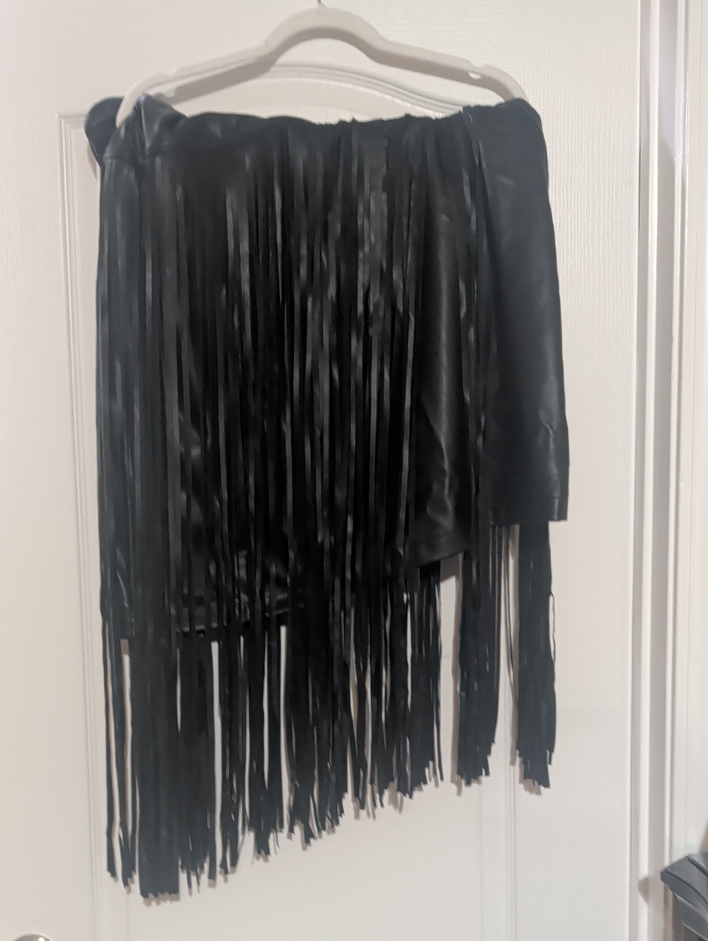 Colleen Lopez Black Faux Leather Trim Skirt